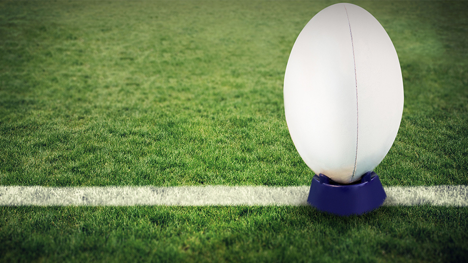 rugby ball on field